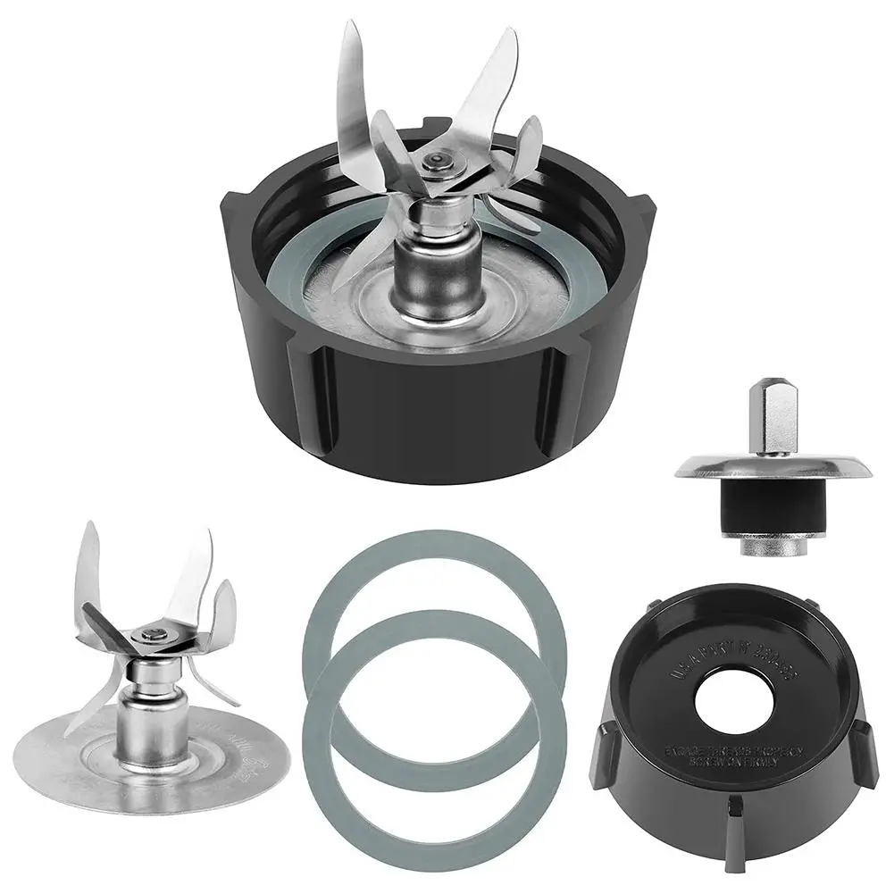 Osterizer Blender Jar Bottom Replacement Parts - 6-Point 4980 Blade, 4902 Blender Compatible, 1 Coupling Stud Pin, 2 Seal Gaskets, High Quality Stainless Steel, Dishwasher Safe, 1 X 6-Point Blade 4980, 1 X Coupling Stud Pin
