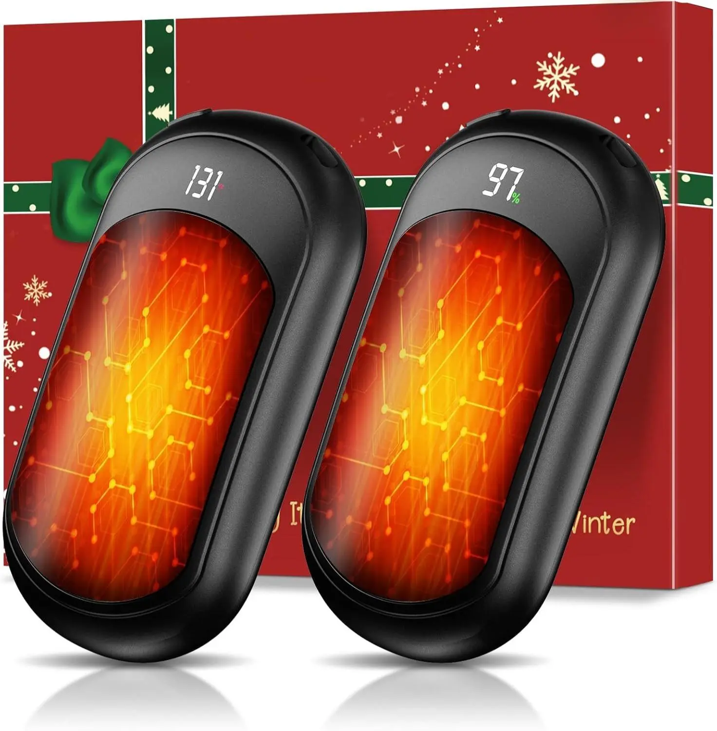 [New deal] - Hand Warmers Rechargeable 2 Pack, 6400mAh Portable Pocket Electric Hand Warmer, Fast Heating 3-Settings Reusable Handwarmers for Christmas, Gloves, Travel, Hunting Essentials Men Women