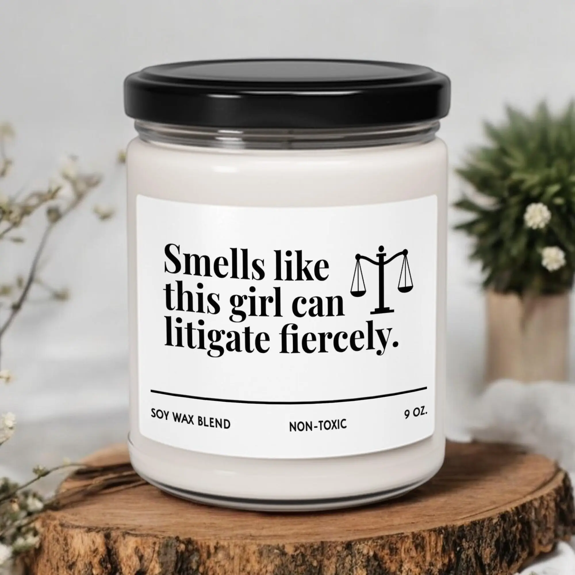 Smells Like This Girl Can Litigate Fiercely Candle, Lawyer Gifts For Women, Lawyer Candle, Lawyer Soy Candle, Lawyer Gifts (OS-DNLAWYER3) Decor Glass