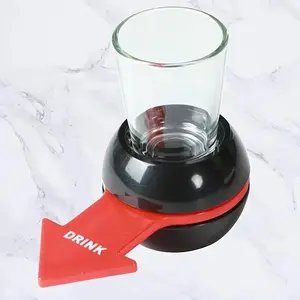 Lucky Spin Toy Set with Cup, Fun Drinking Game, Family Fun Game for Home Parties, Small Wine Glass and Spinner, Perfect for Friends and Festive Gatherings, Tabletop Games
