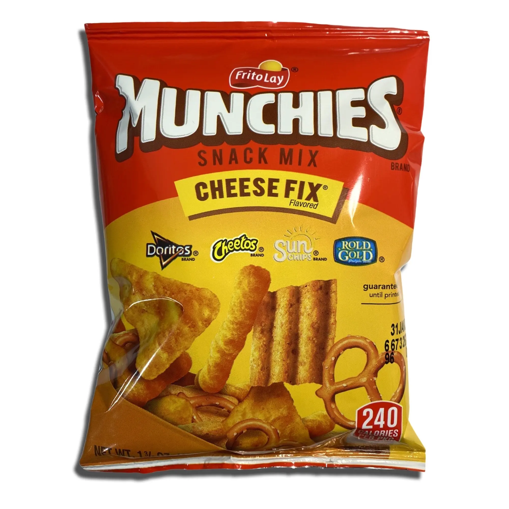 Frito Lay Munchies Cheese Fix Snack Mix, 8 Bags 1.75 oz Each - Crunchy Combo of Doritos Cheetos Sun Chips & Pretzels