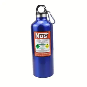 NOS 500ml Universal Insulated Water Bottle Blue Stainless Steel Leakproof Tumbler Mug Portable Travel Flask with Glass Straw Drinkware Container