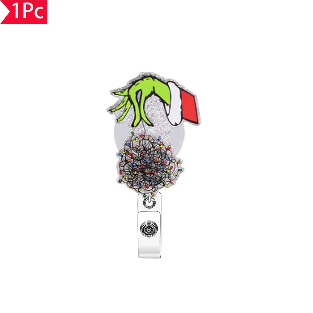 Obsessed Grinch Christmas Messy Lights Sparkly Badge Reel, Funny Mischief Festive ID Clip, Perfect for Holiday & Grinch Fans, Viral Tiktok Pick, Badge Decoration, Id Card Decoration, Acrylics, Badge Accessories