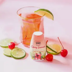 Skinny  syrup Cherry Limeaide. Sugar free and keto friendly is great for water, tea, desserts and so much more.