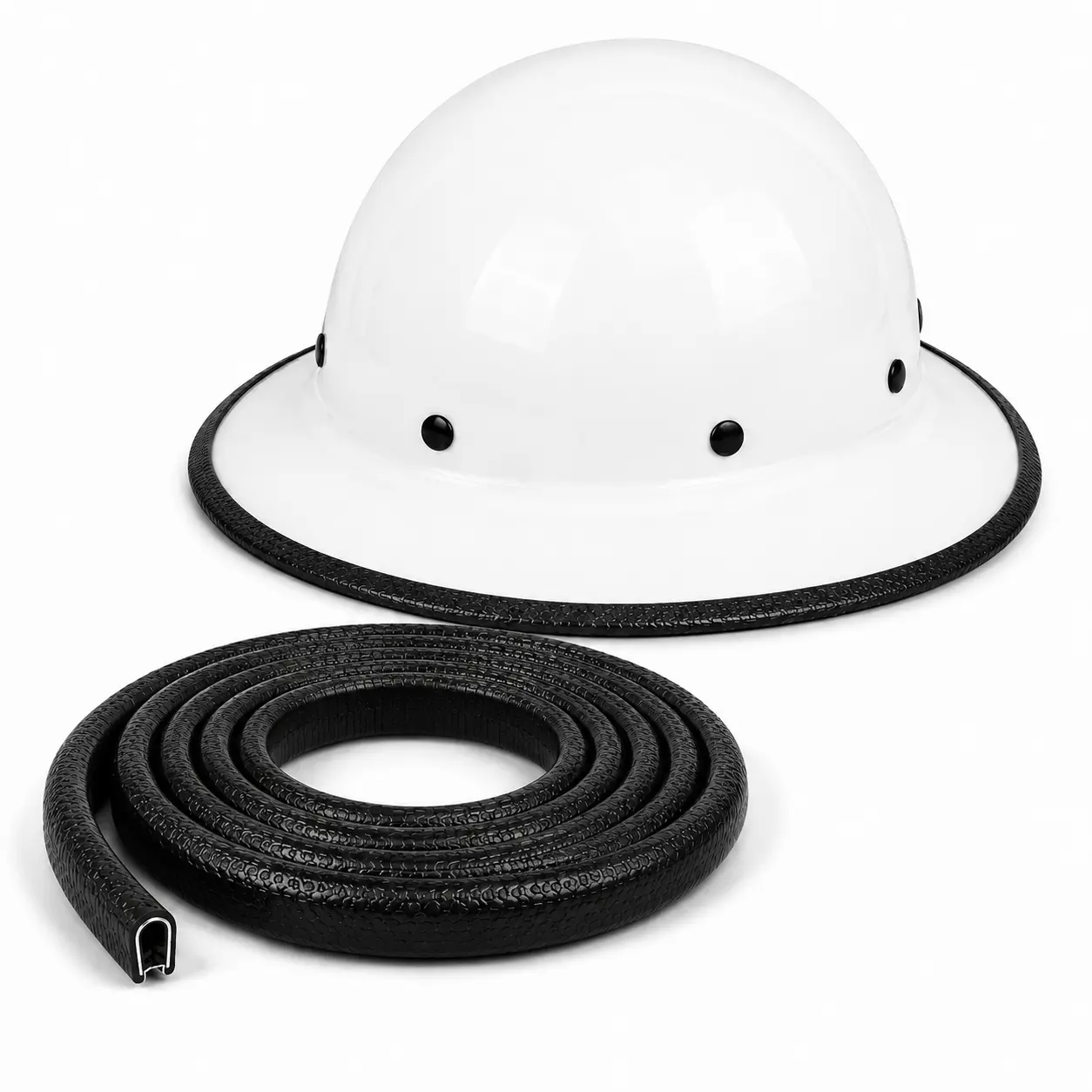 Hard Hat Edge Protector Strip 36.6 Inch Full Brim Guard for Helmet Impact Protection Durable Safety Accessory Easy Install