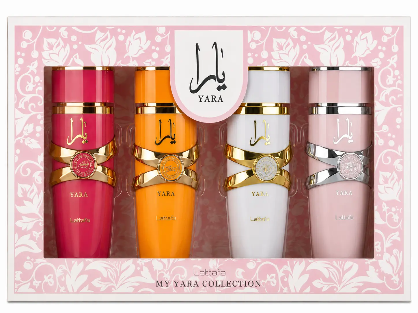 Lattafa My Yara Collection – 4 × 25 ml Eau de Parfum Gift Set for Women (Yara + Yara Moi + Yara Tous + Yara Candy)