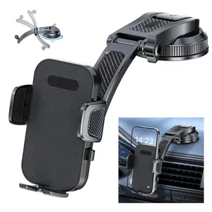 Retractable Car Windshield Phone Holder, Multifunctional Car Phone Navigation Bracket, Multi-view Angle Car Mobile Phone Stand with Press Button,Back to School Gifts