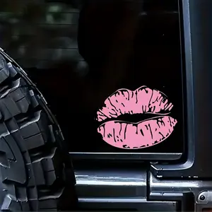1PC "Pink Lips Minimalist Sweet-Cool Sticker (Hand-drawn pink lips + car door/laptop fit) Minimalist sticker Adds sleek sweet-cool feel For minimal style fans Sticker for cars"