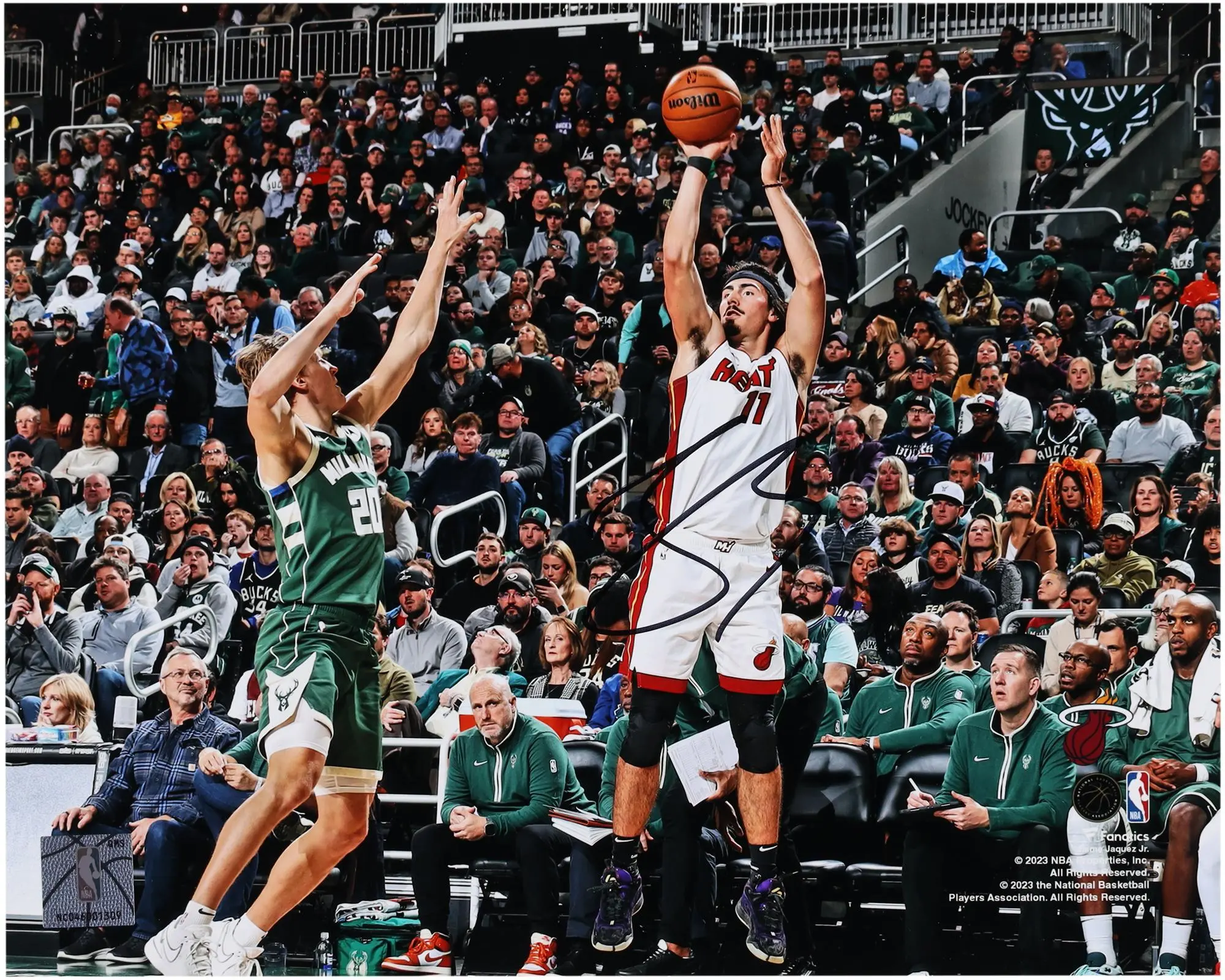 Jaime Jaquez Jr. Miami Heat Autographed 8" x 10" Shooting in White Photograph - Fanatics Authentic Certified