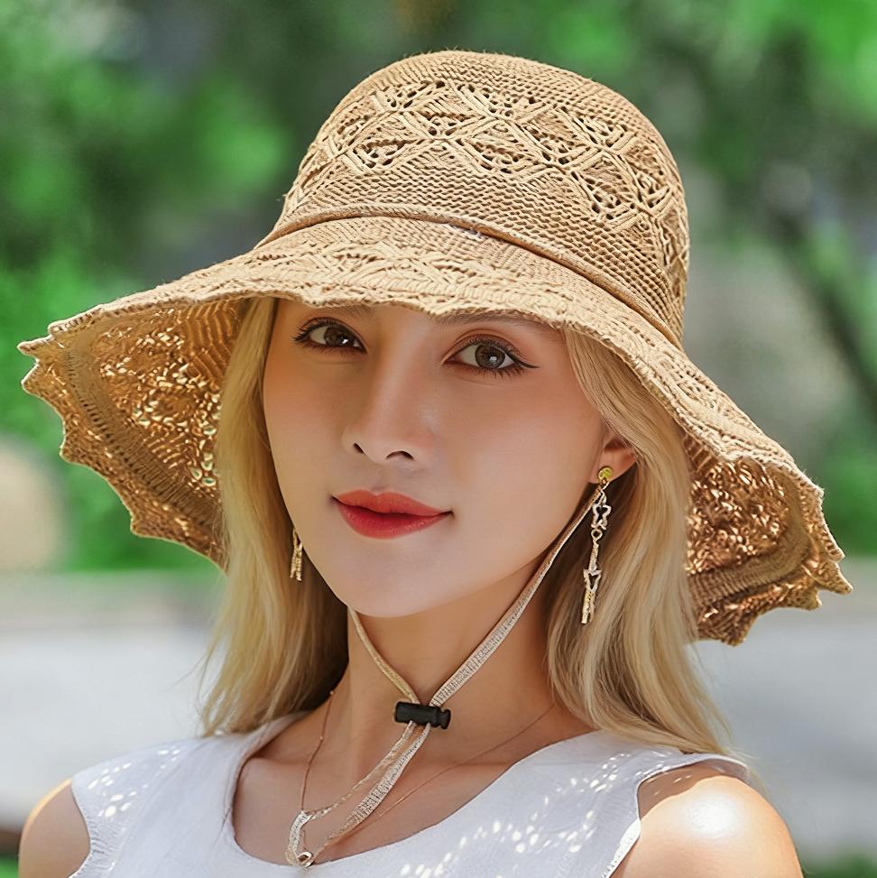 [2026 Trend] Luxury Floral Crochet Sun Hat - Ultra Wide Brim UV Protection - Elegant Foldable Lace Beach Cap for Women - The Perfect Summer Vacation Essential & Gift