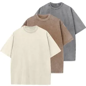 3 Pack Men Washed Vintage Oversized T-Shirt Casual Baggy Streetwear Boyfriend Tee Workout Short Sleeve Cotton Tops Crewneck Fabric