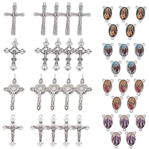 Mixed Material Cross Charms and Linking