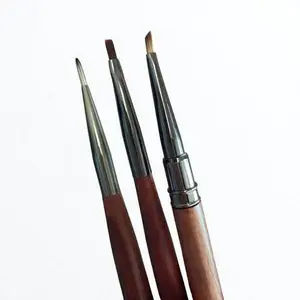 Nail Brush Acrylic Round Wood Handle