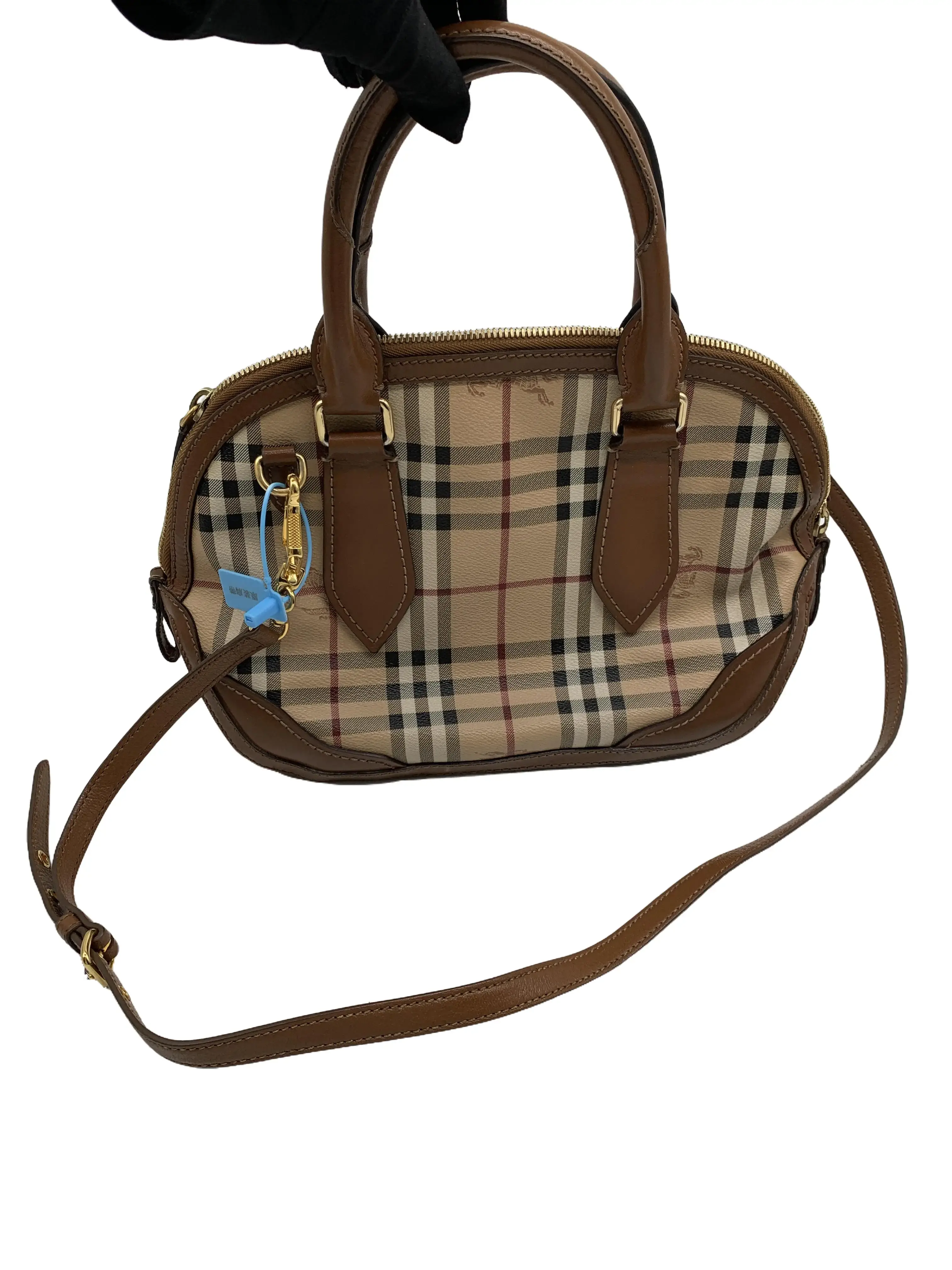 Pre-owned BURBERRY Check Shell‑Shape Handbag Crossbody Bag/WJ08709012/9012