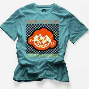 Ghandi T-Shirt - Hate The Sin Love The Sinner Graphic Design Comfortable Fit Casual Wear wash t-shirt