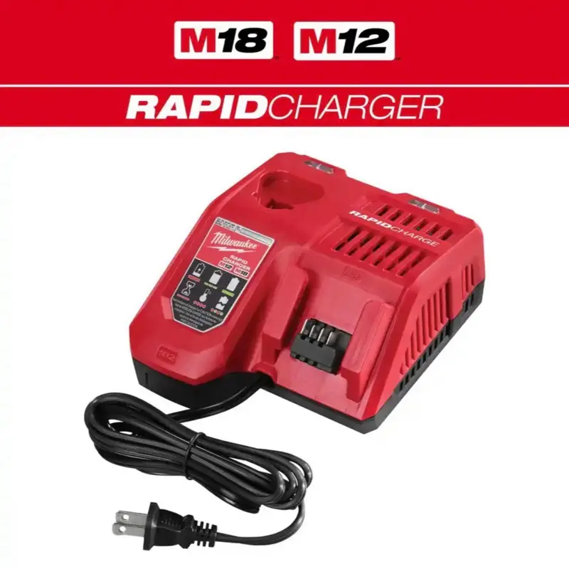 Milwaukee Multi-Voltage Rapid Battery Charger, Compatible with M12-12V and M18-18V Lithium-Ion Power Tool Batteries