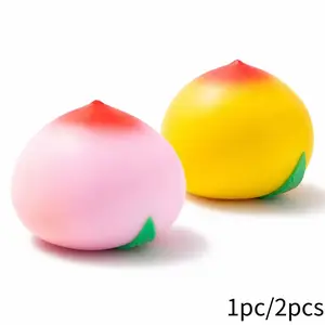 1 PC Peach Squeezes Balls Sensory Fidget Toy Set Slow Rising Fruit Squishies Squishy Stress Balls Office Desk Stress Relief Birthday Gifts for Teens Stocking Stuffers Classroom Prize Easter Basket