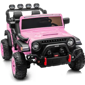 Hikiddo 24V/12V 4WD Ride on Toy, 2-Seater Kids Ride-on Truck Electric Car for Kids Boys w/Remote, Bluetooth