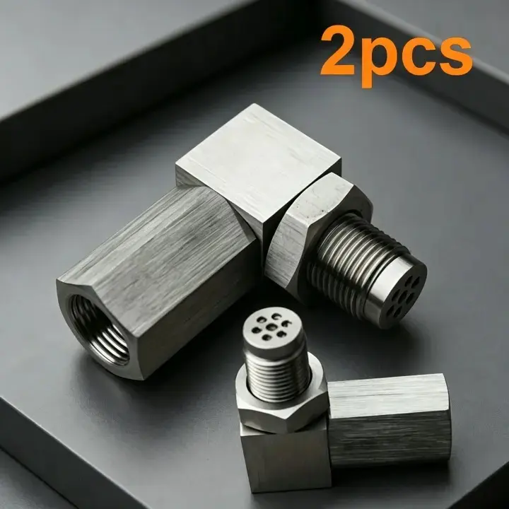 2-Pack Precision Threaded Filter Adapters, 90-Degree CNC Machined Metal Connectors, Universal Hardware Fittings (2 Adapters, 2pcs, Precision Threaded Design)
