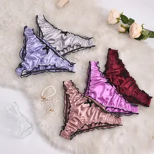 5 Pcs Women's Cute Satin Panties Silky Briefs S-XL Silky touch & skin-friendly, everyday comfy wear Breathable, soft stretch fabric + elastic waist + ruffled   Fit Elegant
