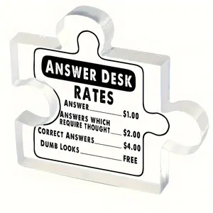 Acrylic Puzzle Desktop Decoration, 1/6 Counts Creative Desk Ornament, Desk Decoration for Home & Office, Novelty Desk Decor Gift