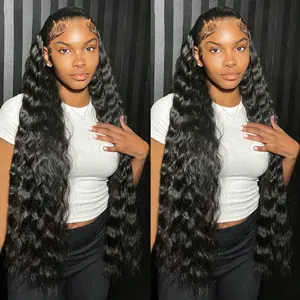 Bling Hair 12~38Inch Deep Wave 13x4 13x6 Hd Lace Frontal Wigs Deep Curly Human Hair Wig For Women Deep Wave Wig Brazilian Transparent Lace Front Wig Real Human Hair