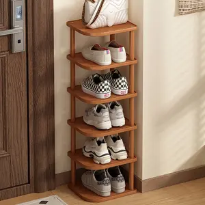 Wooden Shoe Rack 4-9 Layers, Multi-Layer Storage Cabinet, Small Space Organizer, Suitable for Small Apartments, Home Use, Large Capacity
