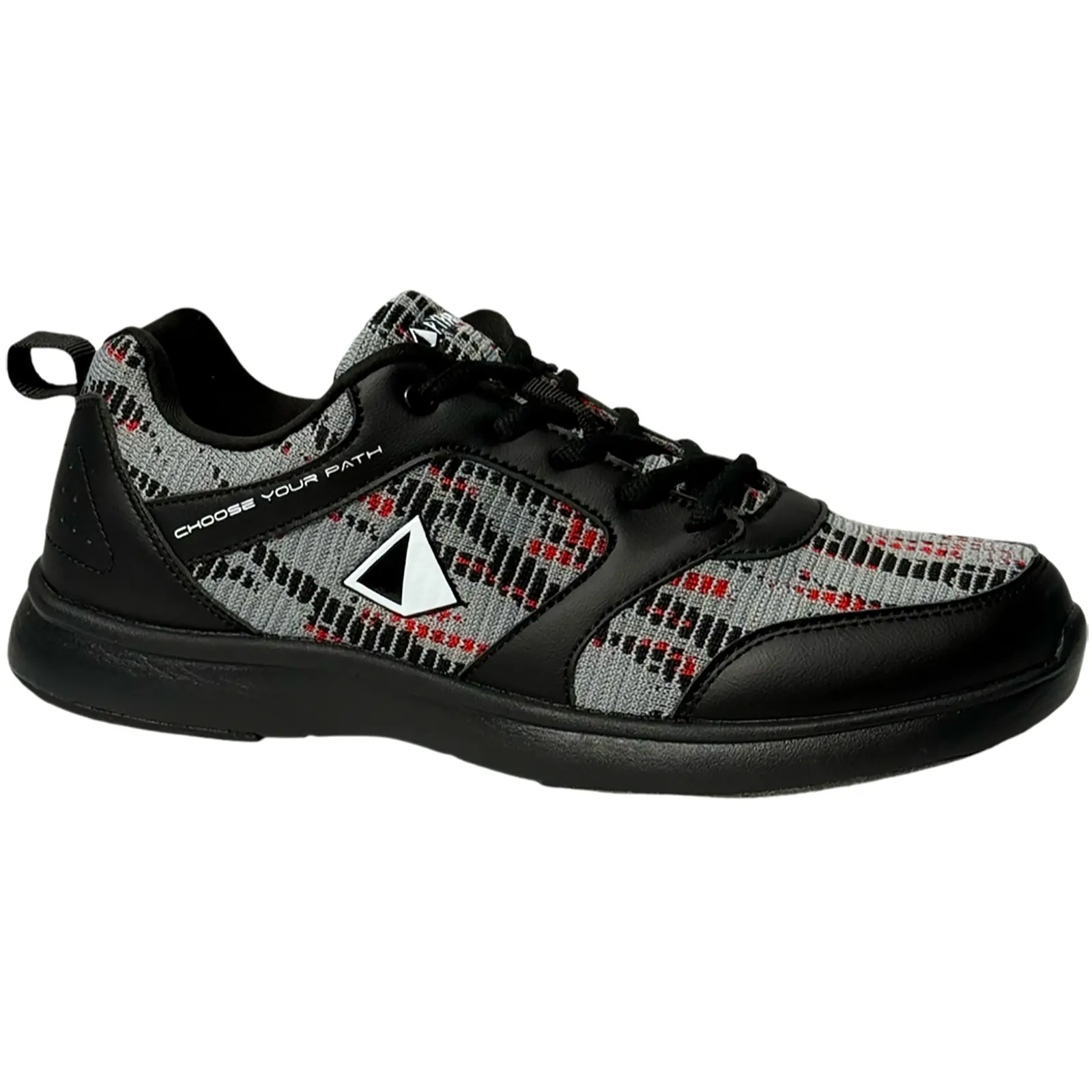 Pyramid Men's Path Lite Hybrid Mesh Bowling Shoes - Black/Digital Red, Low Top Ultra Light Athletic Lightweight Footwear, Sports Athletic Shoes for Bowling Sports, Various Sizes