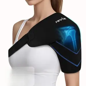 REVIX Shoulder Ice Pack Wrap for Rotator Cuff & Arm Reusable Gel Cold Therapy for Muscle Relaxation, Easy Wear Remove Recycled Polyester Blends