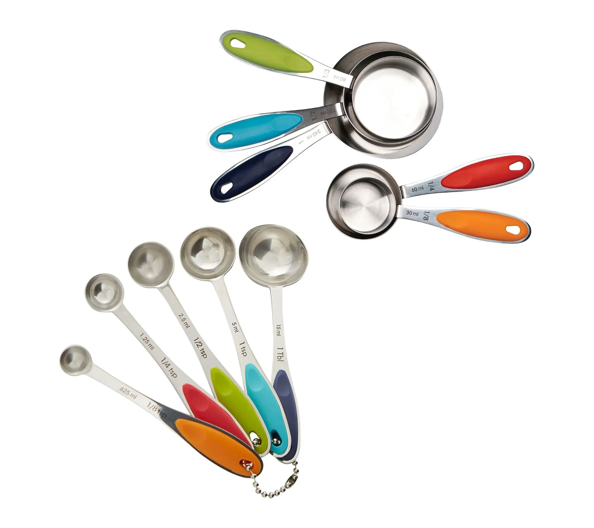 RSVP Color Handle Measuring Cups and Spoons Set