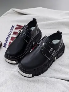 Men's Thick Sole Derby Shoes, Closed Slip-On Height Increase, Big Leather Oxford Punk Style, Casual British Fashion Sneakers, Walking Shoes, Formal Shoes, Footwear