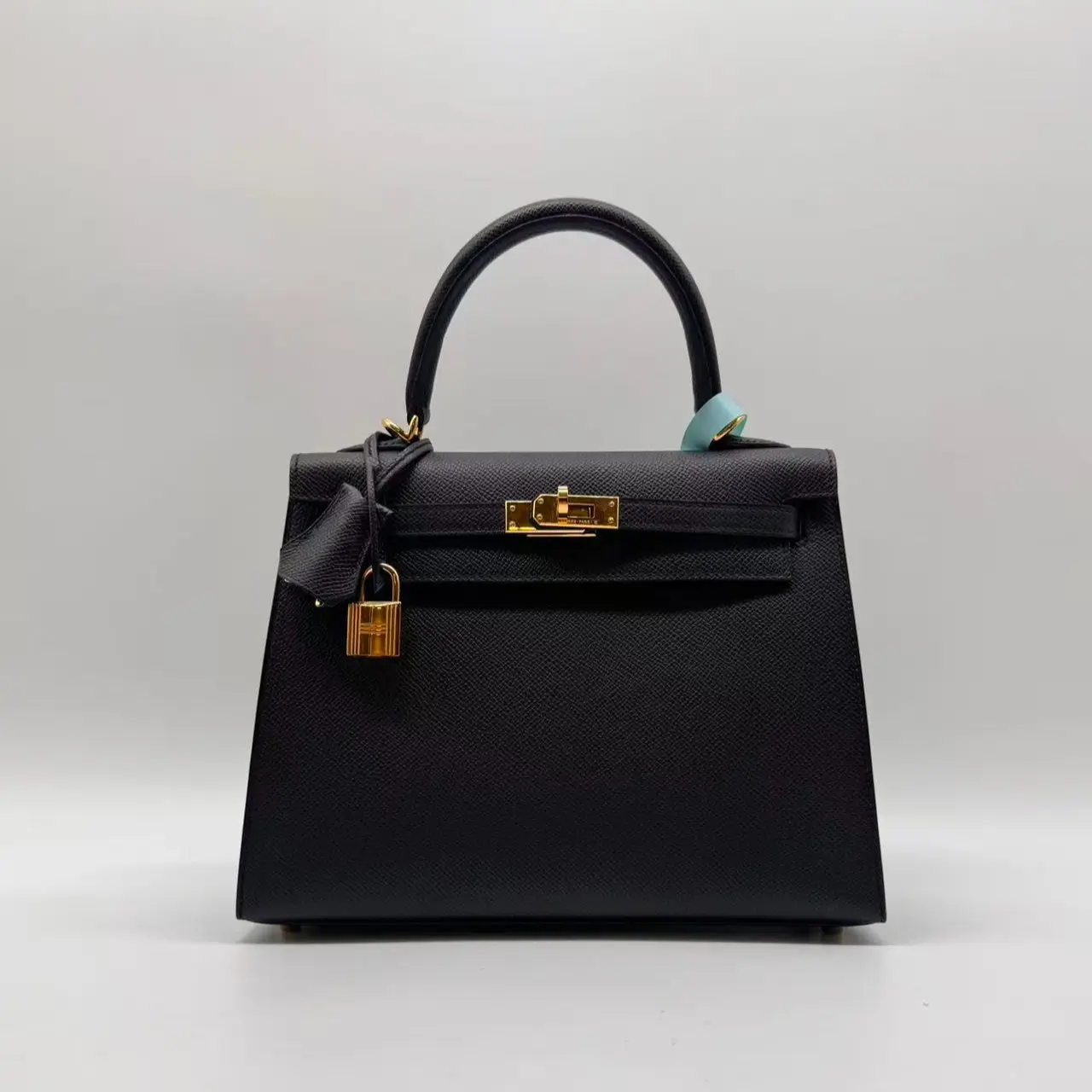 Pre-owned HERMÈS leather Tote Bags Hermes Kelly 25 Black Epsom Sellier Gold Hardware Stamp U 2024