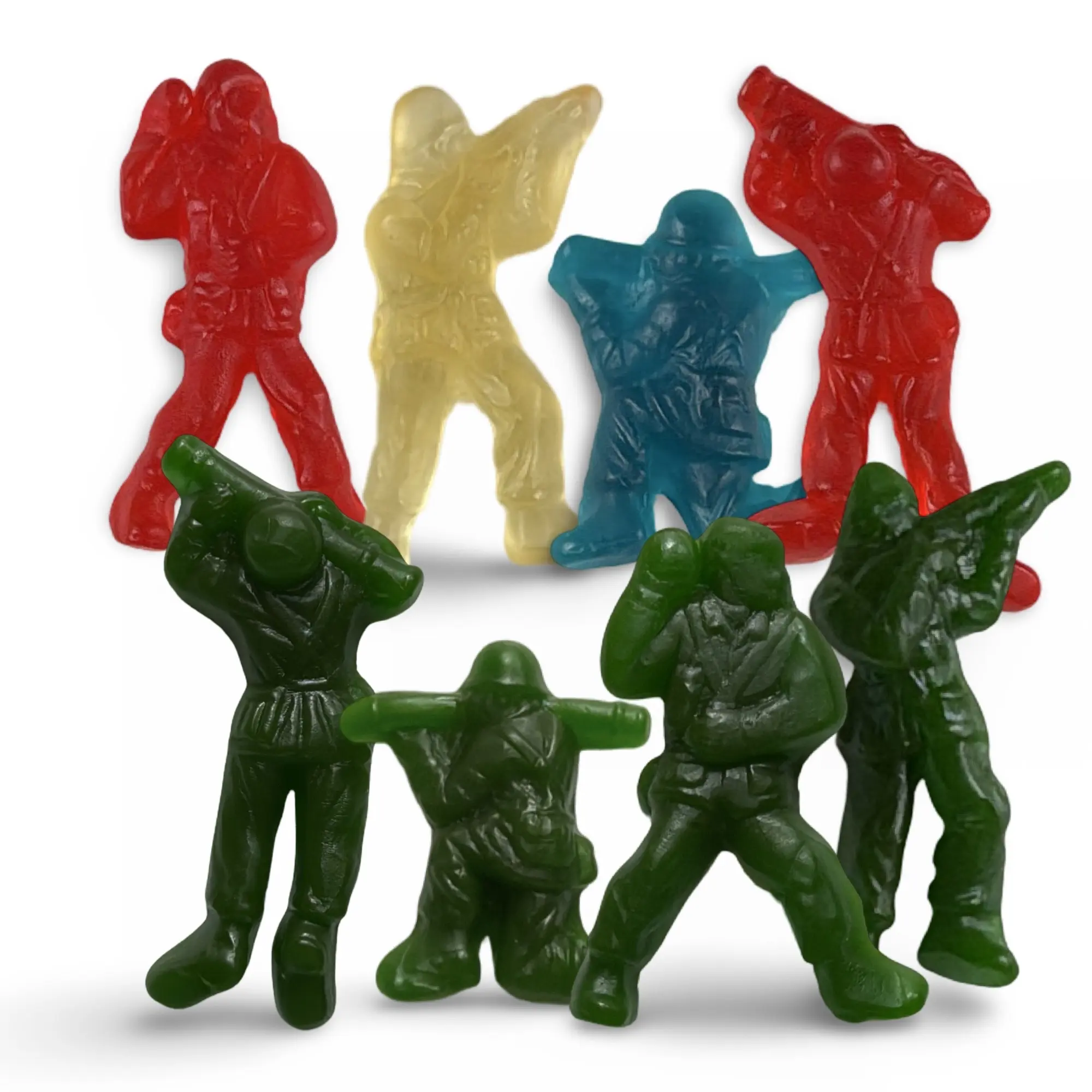 Toy Army Soldier Gummies 1 lb Tub, Green Apple or Red White & Blue Gummy Candy Choose Flavor