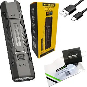 Nitecore EDC07 Flat Stylish EDC Flashlight, 1500 Lumens, Rechargeable, Cool/Warm/Neutral White switchable, Lightweight Everyday Carry Light w/EBR Charger