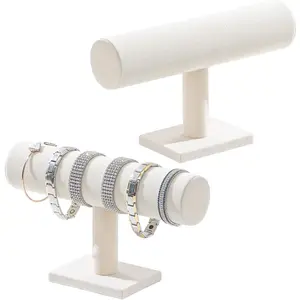 2 count Bracelet Holder Organizer, Bracelet Display Holder, Bracelet Watch Stand Organizer for Home Use or Selling Show (2pcs Beige )