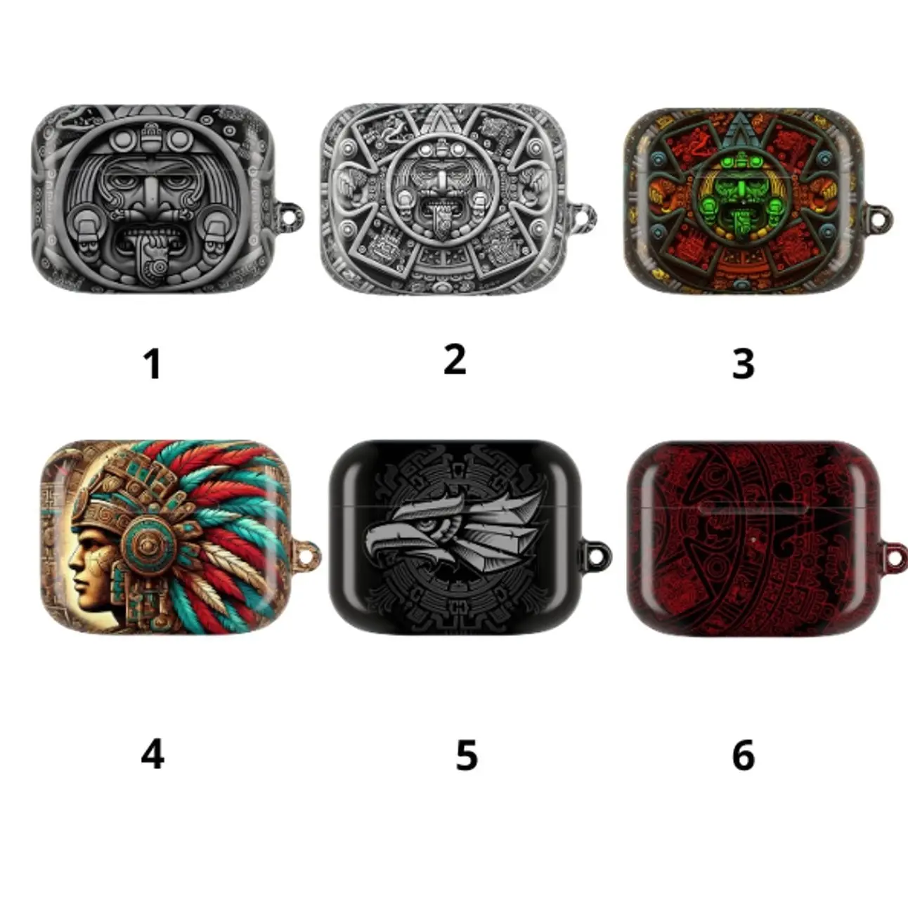 Aztec Airpods Case, Azteca Art AirPods Case For Airpods Gen 1 2 3 4 & Pro 1, 2, 3 Aesthetic AirPods Case Cover Protective 0IQ59B
