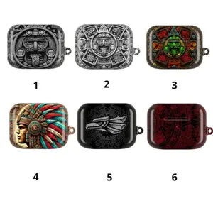 Aztec Airpods Case, Azteca Art AirPods Case For Airpods Gen 1 2 3 4 & Pro 1, 2, 3 Aesthetic AirPods Case Cover Protective 0IQ59B