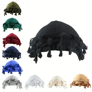 Retro Tassel Headwraps for Women Men – Vintage Ethnic African Style, Knotted Turban Caps, Soft Modal Material