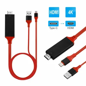 New MHL USB-C Type C to HDMI USB A HD TV Cable Adapter for Android Phones Tablets RED 4K Ultra HD 1080P Full HD Connectivity
