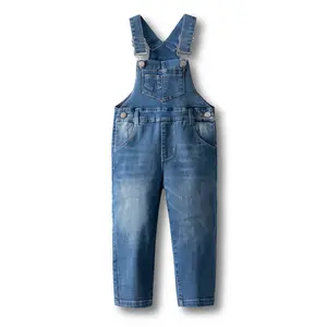 Kidscool Space Ripped Denim Overalls for Toddlers, Adjustable Strap Slim Jean Jumpsuit, Easy to Put On Playwear, Daily Outfit, 12M-8T