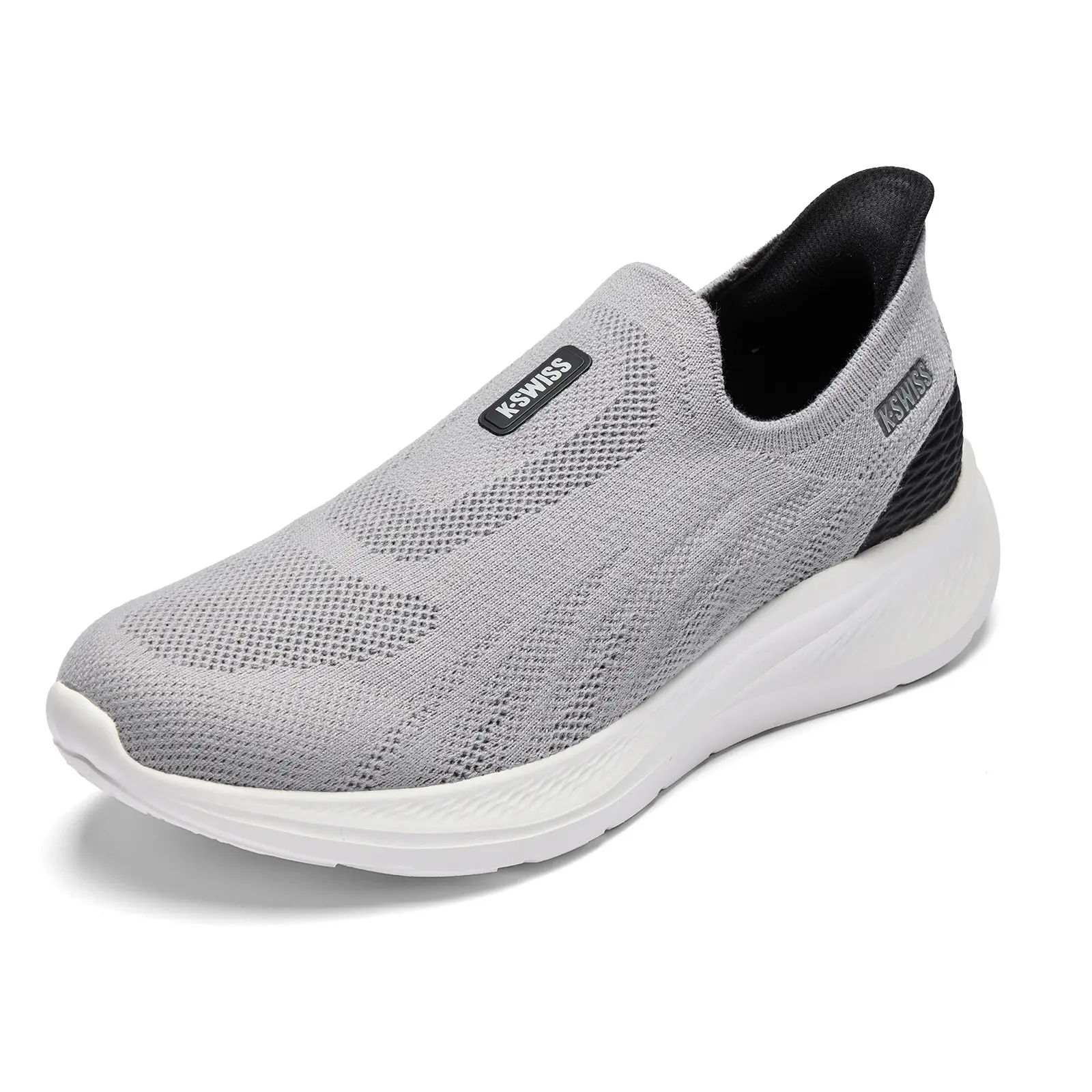 K-Swiss Men's Slip Step Easy-On Cushioned Walking Shoes | Slip-On Design, Snug Heel Fit, Plush Cushioning, Breathable Flexible Mesh Upper, Lightweight Wear, Removable Insole