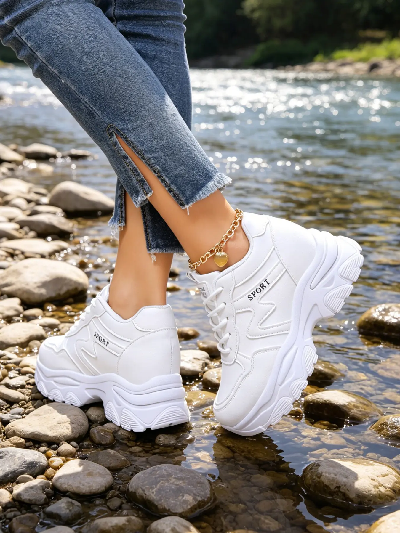 New Colorblock Dad Shoes, Thick Sole Anti-Slip Breathable Sports Shoes, Versatile Slimming Fashion Casual Sneakers, Walking Shoes, Thick Soled Sneakers, Non Slip Sneakers