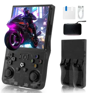 R36MAX Handheld Game Console, Built-in 4000mAh Battery, 4K HD 4" IPS Glass Screen, Supports 18000+ Classic Games, Linux-Based Retro Gaming Console (Black)