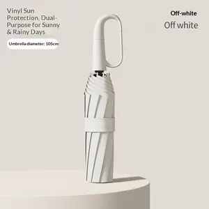 Extra Large Windproof Umbrella with Loop Handle Automatic Open Close 2 Person Heavy Duty Rain Sun Umbrella