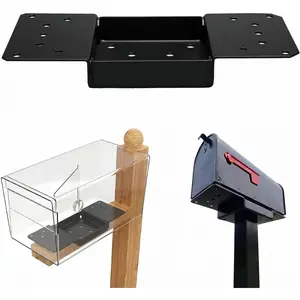 Universal Mailbox Mounting Bracket Plate, Fits 4x4 Wood and Hollow Posts, Suitable for Most Post Mounted Mailboxes with Holes at the Bottom