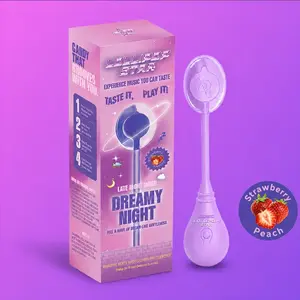 Lollipop Star Music Audio Lollipops - Dreamy Night Calming Binaural Beats Candy, Bone Conduction Sleep Aid Novelty Gift (Strawberry Peach Flavor)