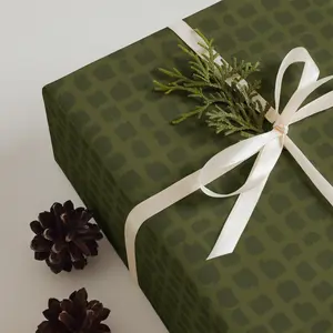 Olive Squares Wrapping Paper Sheets