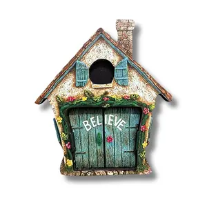 Believe Mini Fairy Door | 4" Tall Faux Faerie Elf Door Outdoor Garden Decor