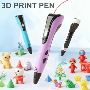 3D Printing Pen with Display and Starter Filament Stencil Book and Charger Included for Kids and Beginners