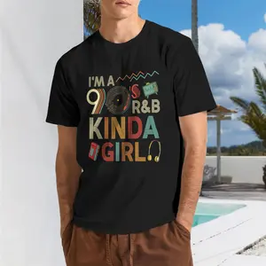 Cotton Funny Im a 90 s R&B Graphic Tees Kinda Girl Throwback Women T-Shirt